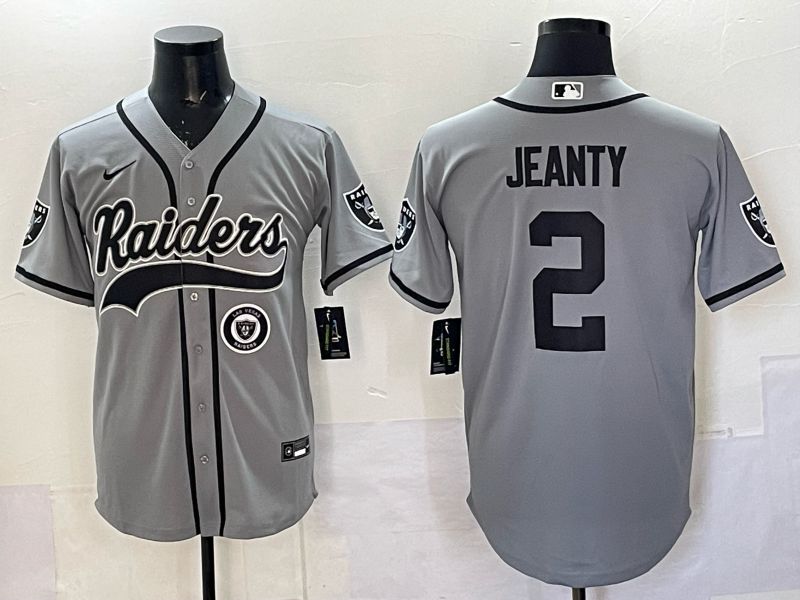 Men 2025 Oakland Raiders #2 Jeanty Grey 3th generation Joint Name Nike Limited NFL Jersey style 080->oakland raiders->NFL Jersey